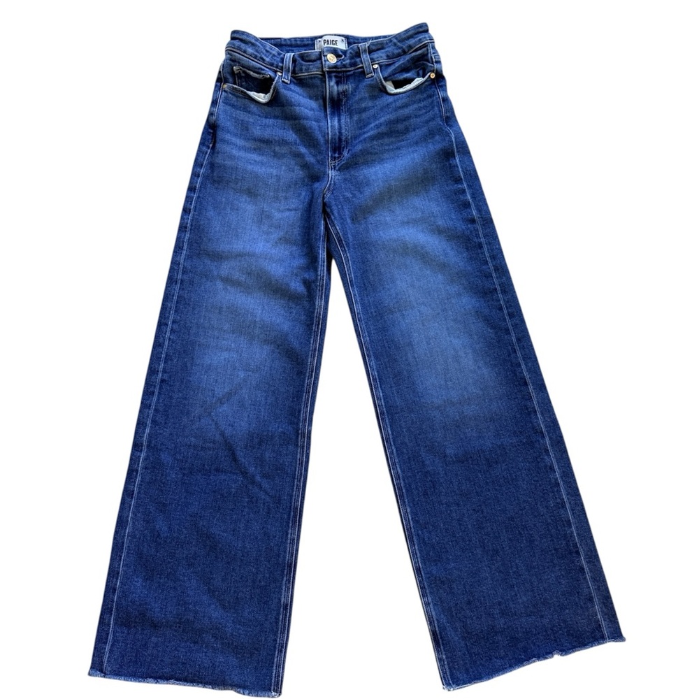 PAIGE Anessa High Rise Wide Leg Raw Hem